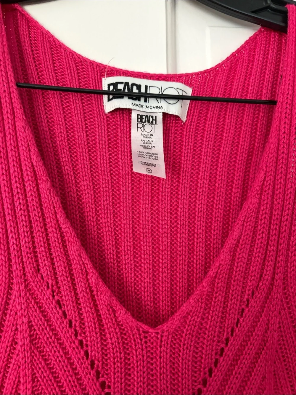 Beach Riot Crochet Maxi Dress - Fuchsia Pink